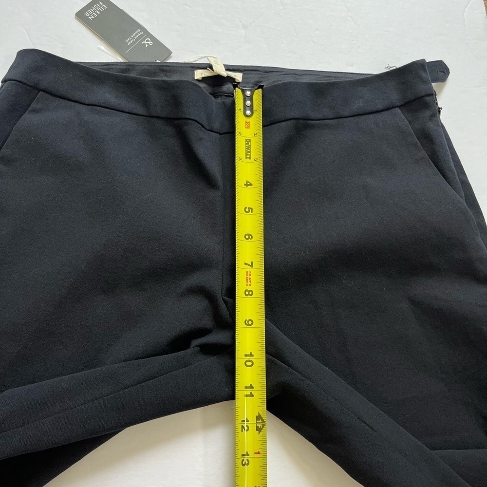 Eileen Fisher Organic Cotton Bistretch Twill Black Pants Sz M New with Flaw - Picture 8 of 12